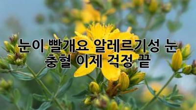 눈이 빨개요? 알레르기성 눈 충혈, 이제 걱정 끝!